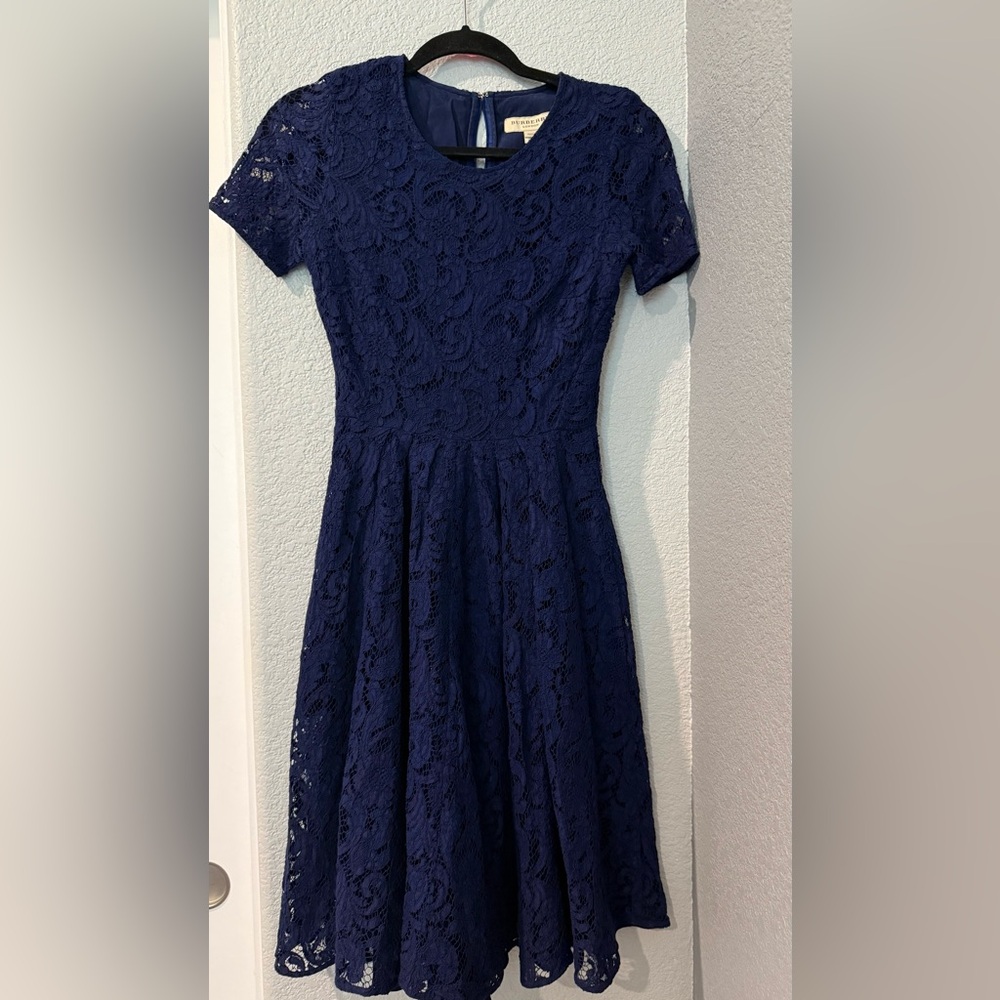 Burberry Navy Lace Detail Garment